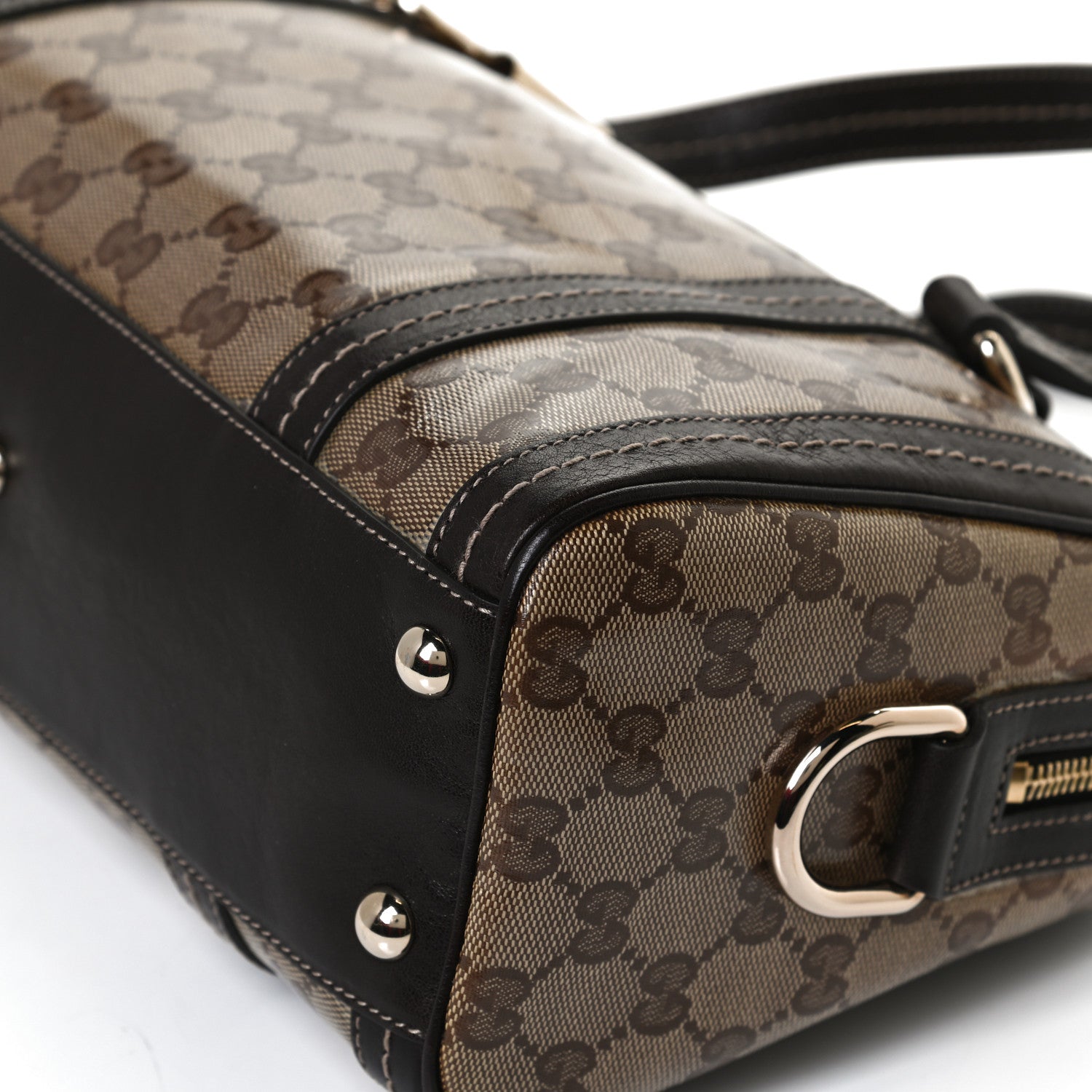 Gucci Crystal Monogram Duchessa Boston Bag Brown 12 of 14