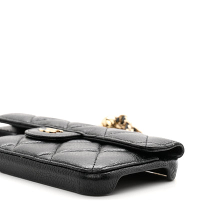 Chanel Caviar Quilted Pearl Crush iPhone 15 Pro Max Holder With Chain Black 10 of 10