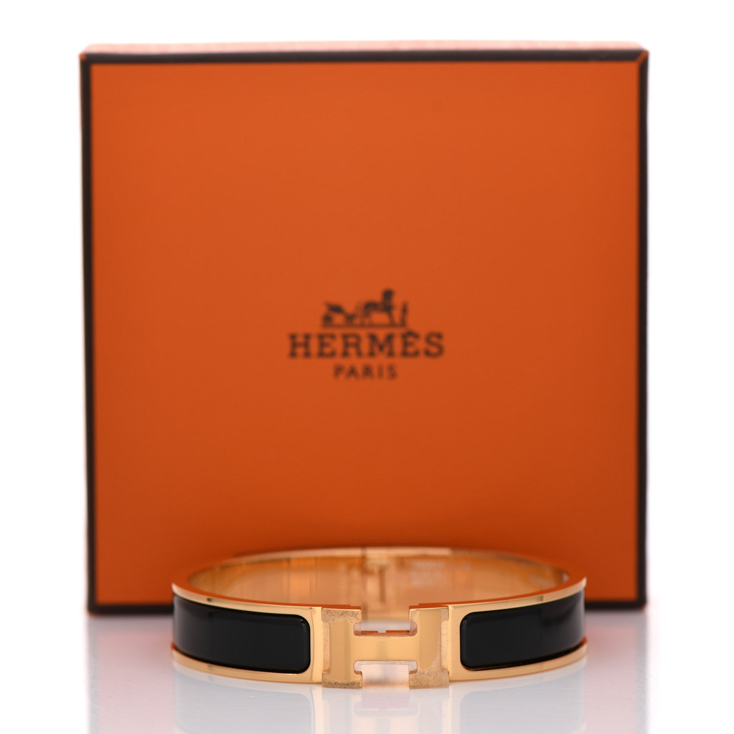 Hermes Enamel Narrow Clic Clac H Bracelet GM Black 4 of 4