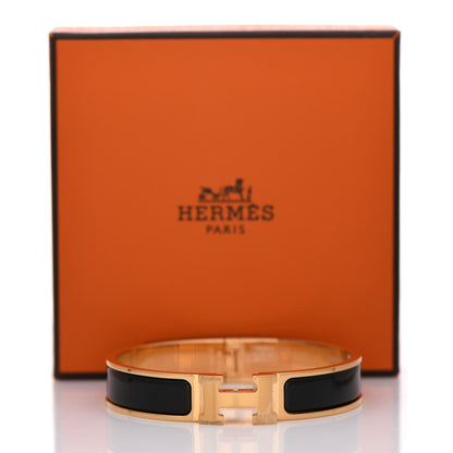 Hermes Enamel Narrow Clic Clac H Bracelet GM Black 4 of 4