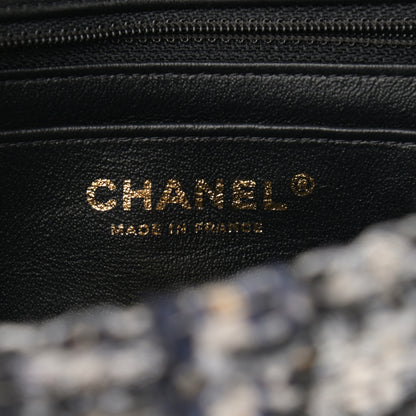 Chanel Glittered Tweed Quilted Mini Rectangular Flap Navy Blue 5 of 9