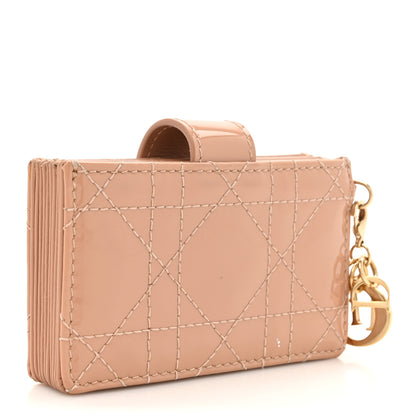 Christian Dior Patent Cannage Lady Dior 5-Gusset Card Holder Rose De Vents 3 of 11