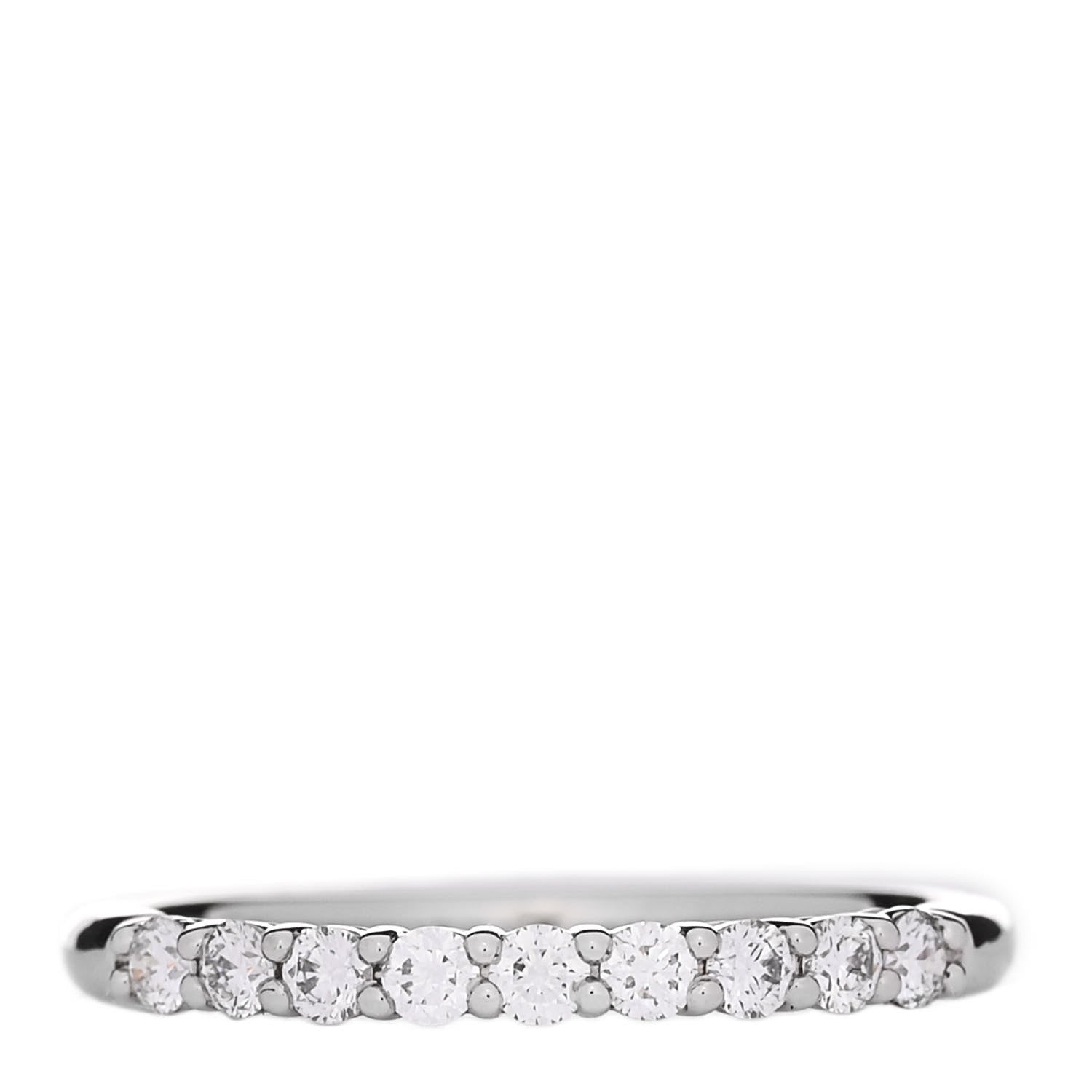 Tiffany Platinum Diamond .27ctw 2.2mm Half Circle Forever Band Ring 53 6.5 1 of 5
