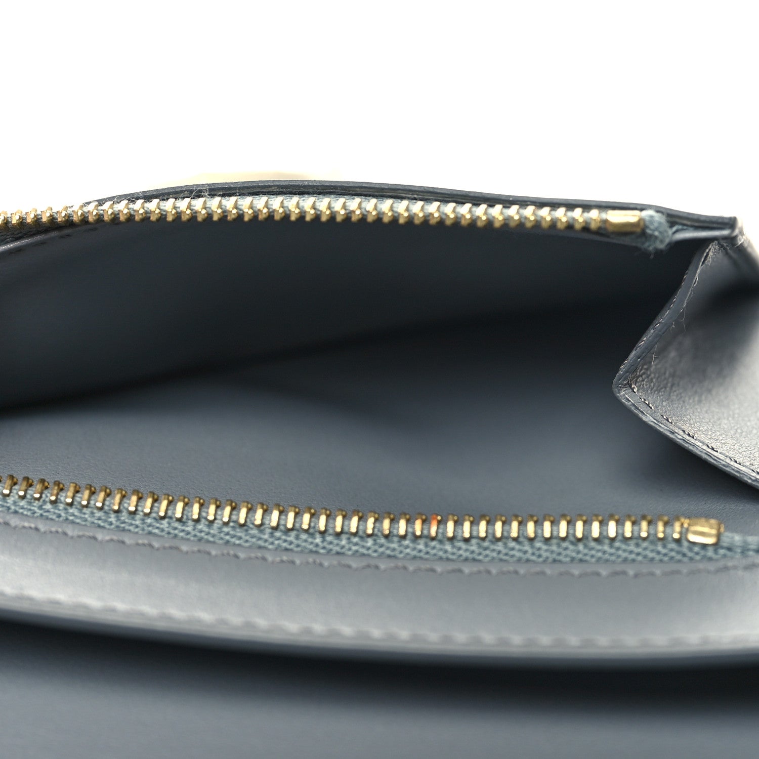 Celine Grained Calfskin Medium Multifunction Strap Wallet Grey Chalk 6 of 11