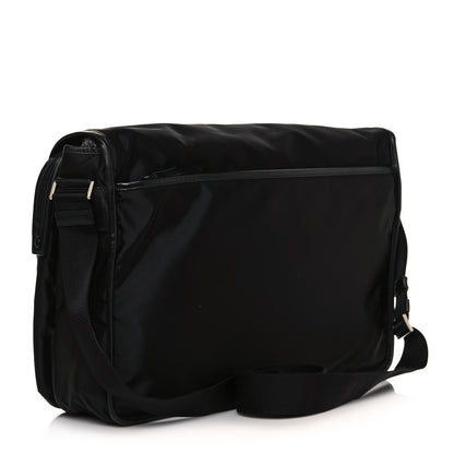 Prada Tessuto Nylon Saffiano Logo Messenger Bag Black 2 of 11