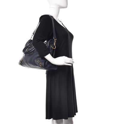 Balenciaga Chevre Gold Metallic Edge Hardware City Bleu Nuit Dark Sea 3 of 10