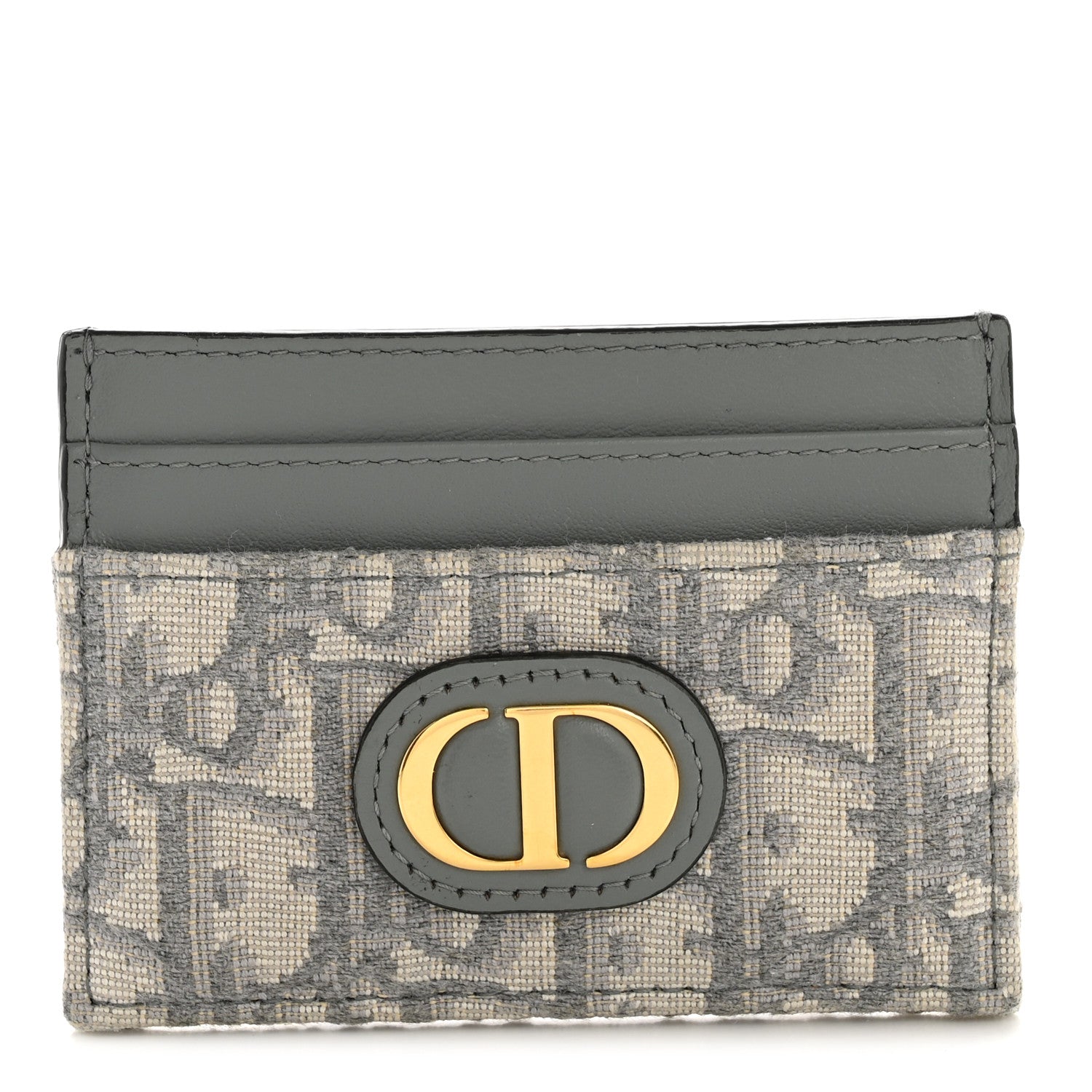 Christian Dior Oblique Calfskin 30 Montaigne Freesia Card Holder Grey 1 of 10