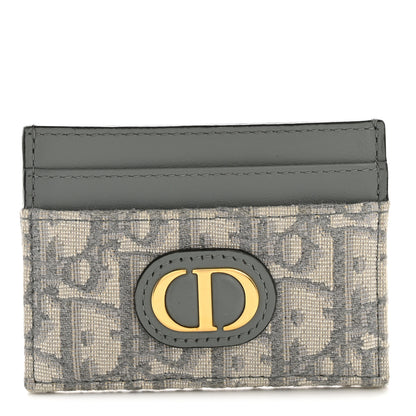 Christian Dior Oblique Calfskin 30 Montaigne Freesia Card Holder Grey 1 of 10