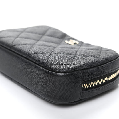 Chanel Caviar Quilted Small Curvy Pouch Cosmetic Case Black 9 of 10