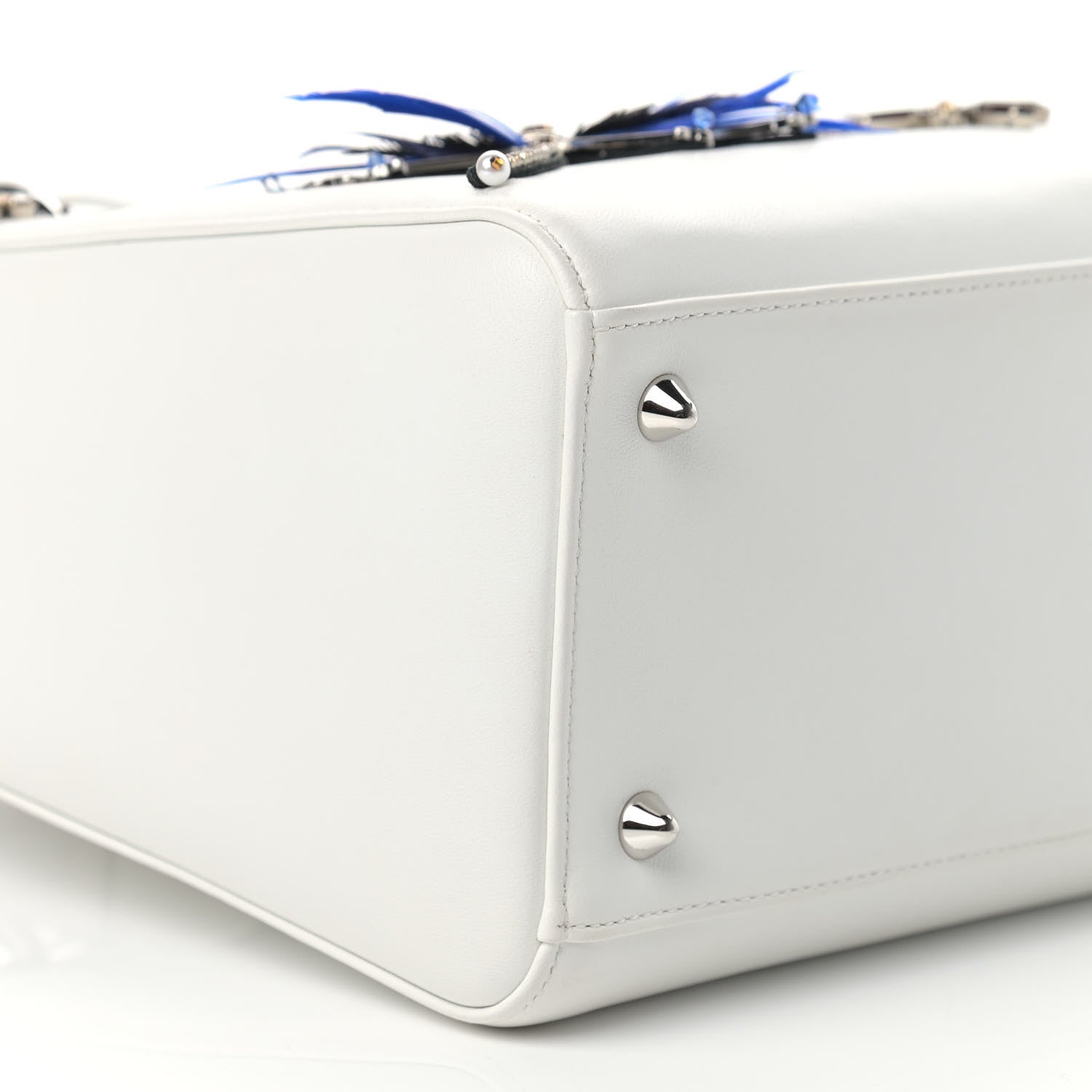 Christian Dior Smooth Calfskin Embellished Dragonfly Medium Lady Dior White Multicolor 5 of 11