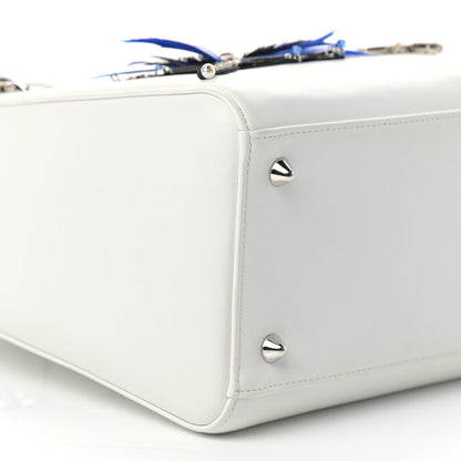Christian Dior Smooth Calfskin Embellished Dragonfly Medium Lady Dior White Multicolor 5 of 11