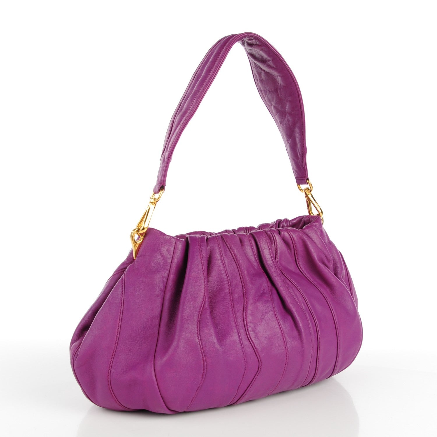 Prada Nappa Small Stripes Shoulder Bag Anemone 3 of 9