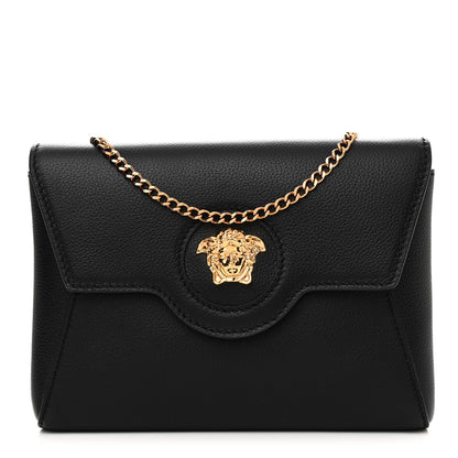 Versace Grained Calfskin La Medusa Chain Crossbody Bag Black 1 of 11