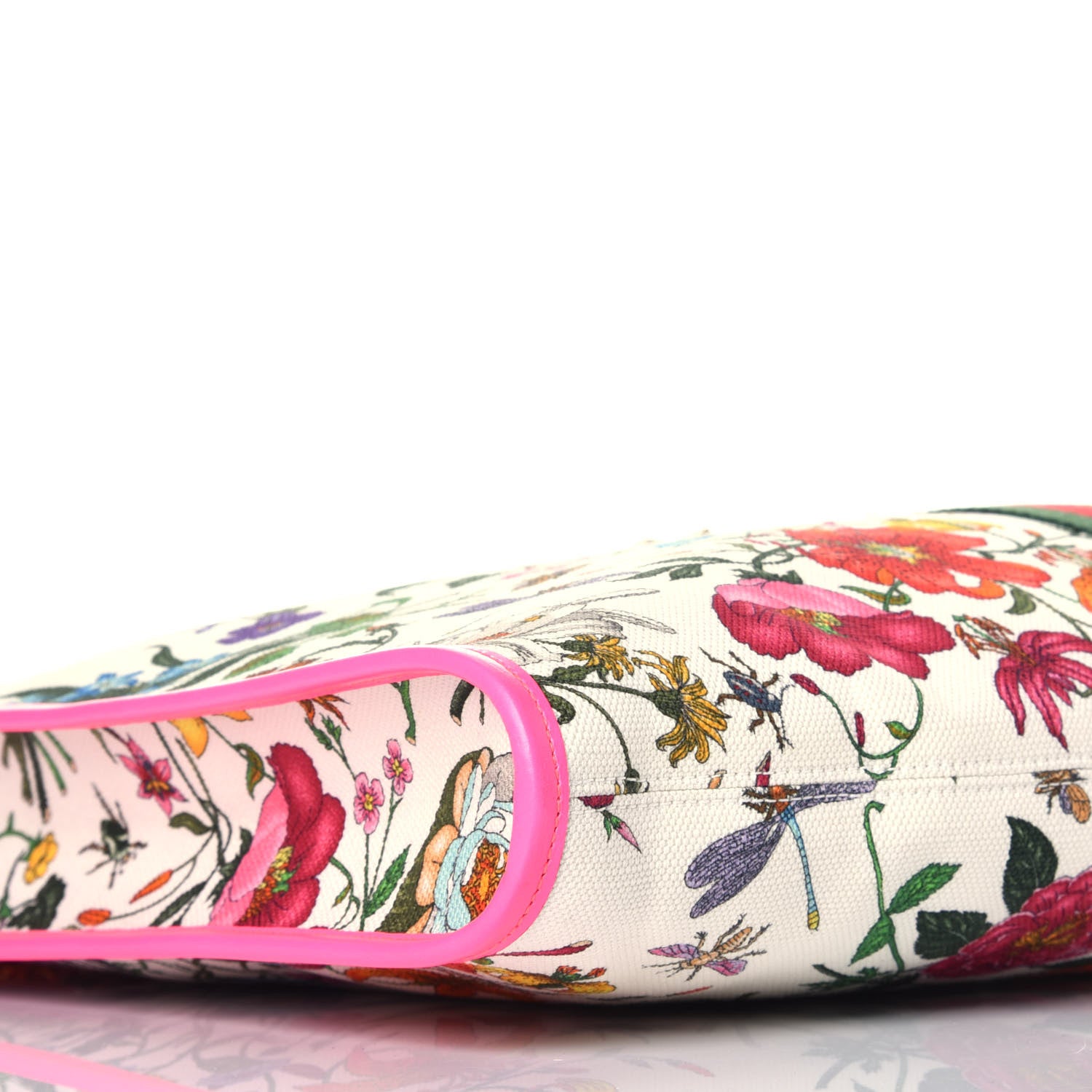 Gucci Canvas Flora Large Rajah Chain Tote White Multicolor Fuxia Fluo 8 of 11