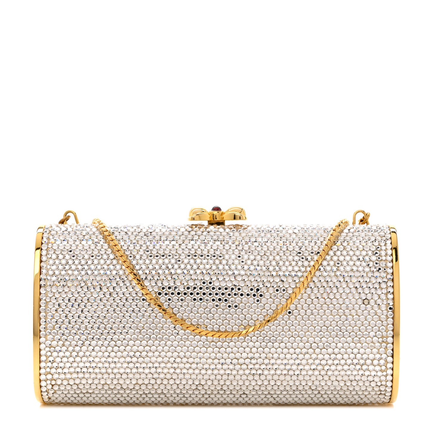 Swarovski Crystal Minaudiere Clutch Gold
