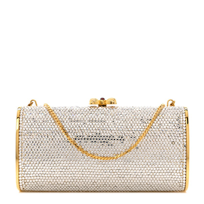 Judith Leiber Swarovski Crystal Minaudiere Clutch Gold 3 of 13