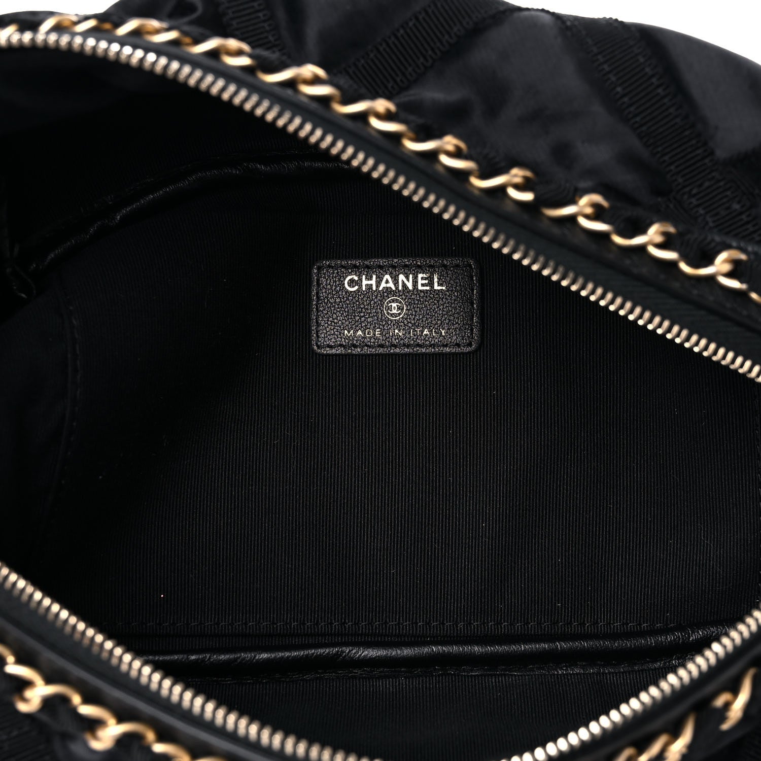 Chanel Nylon Grosgrain Lifestyle Pouch With Sleep Mask Black 7 of 15