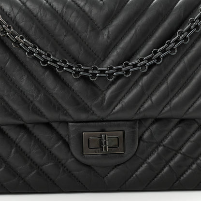 Chanel Aged Calfskin Chevron Quilted 2.55 Reissue 226 So Black 8 of 11