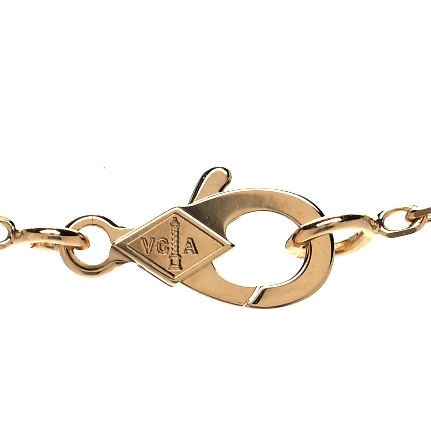 Van Cleef & Arpels 18K Yellow Gold Mother of Pearl Vintage Alhambra Pendant Necklace 6 of 7