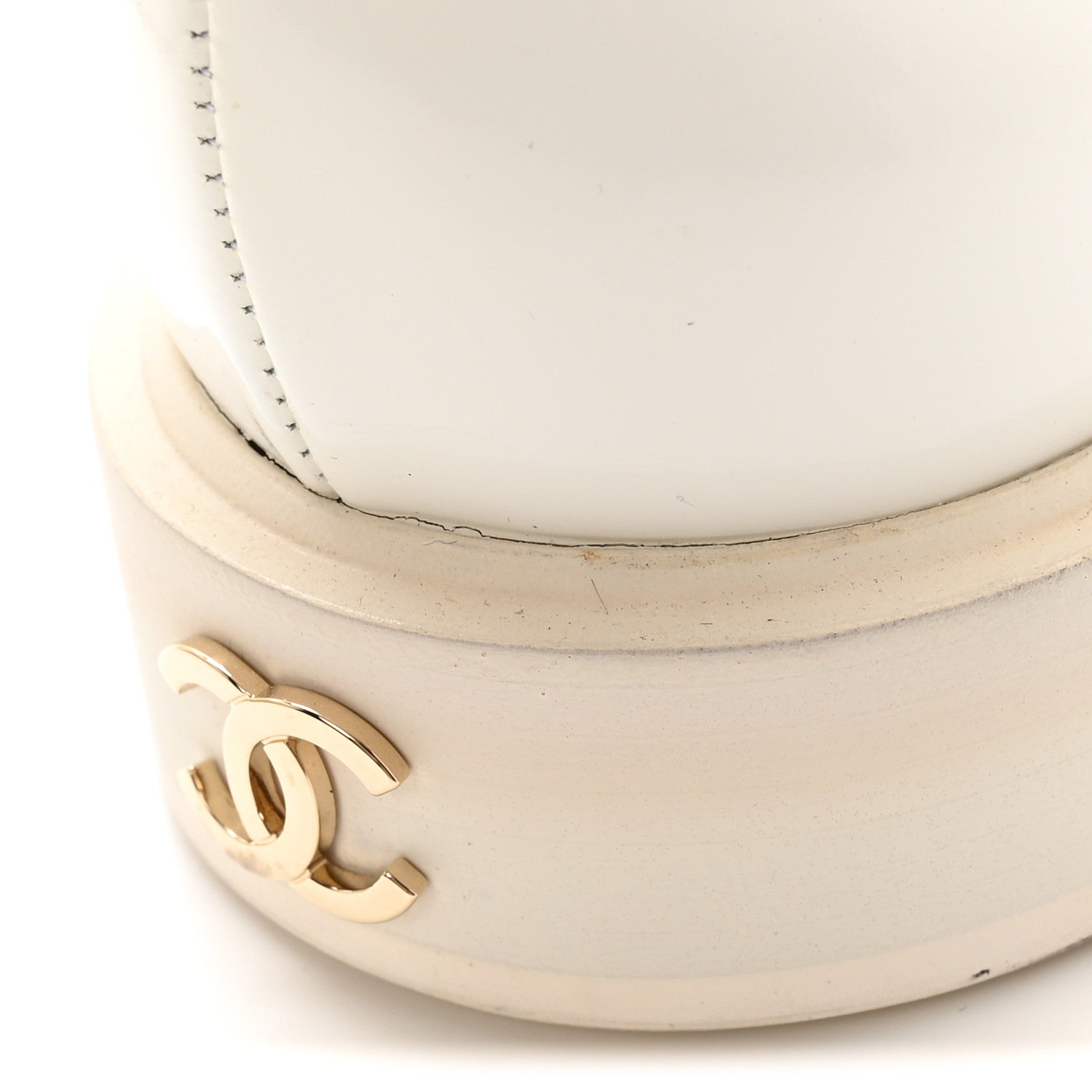 Chanel Shiny Calfskin Logo Loafers 39.5 White 12 of 14