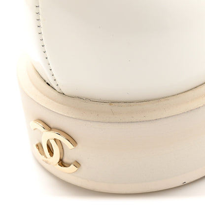 Chanel Shiny Calfskin Logo Loafers 39.5 White 12 of 14