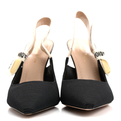 Christian Dior Technical Canvas Ribbon J Adior Slingback 100mm Pumps 37.5 Black 3 of 9