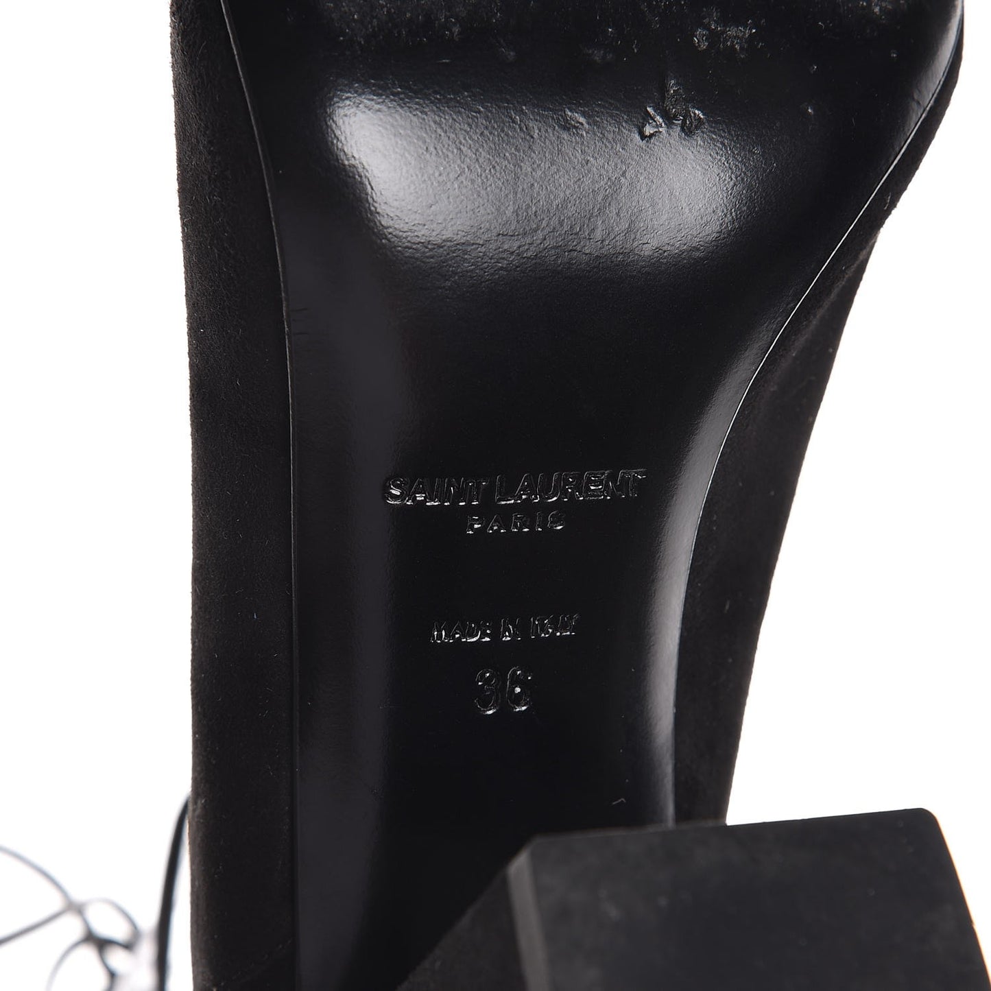 Suede Babies Lace Up Sandal 36 Black