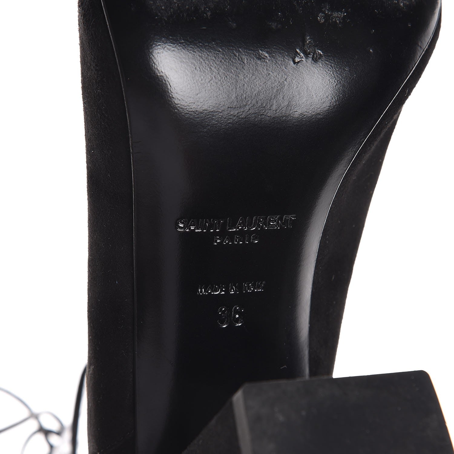Saint Laurent Suede Babies Lace Up Sandal 36 Black 9 of 10