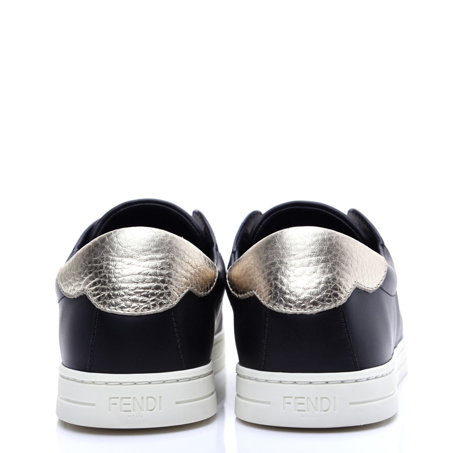 Vitello Lurex Rockoclick Slip On Sneakers 38.5 Black Gold