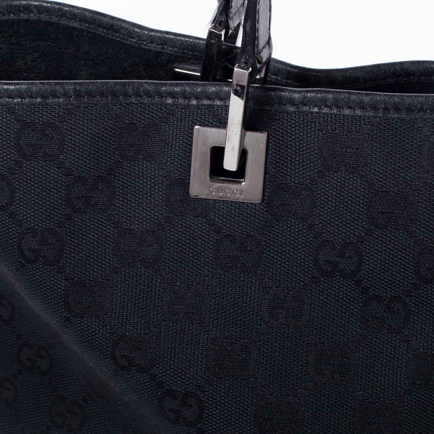 Gucci Monogram Large Bucket Tote Black 6 of 11