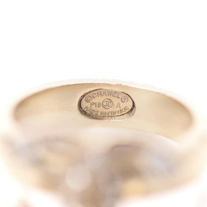 Chanel Crystal Baguette CC Ring 6 Gold 5 of 6