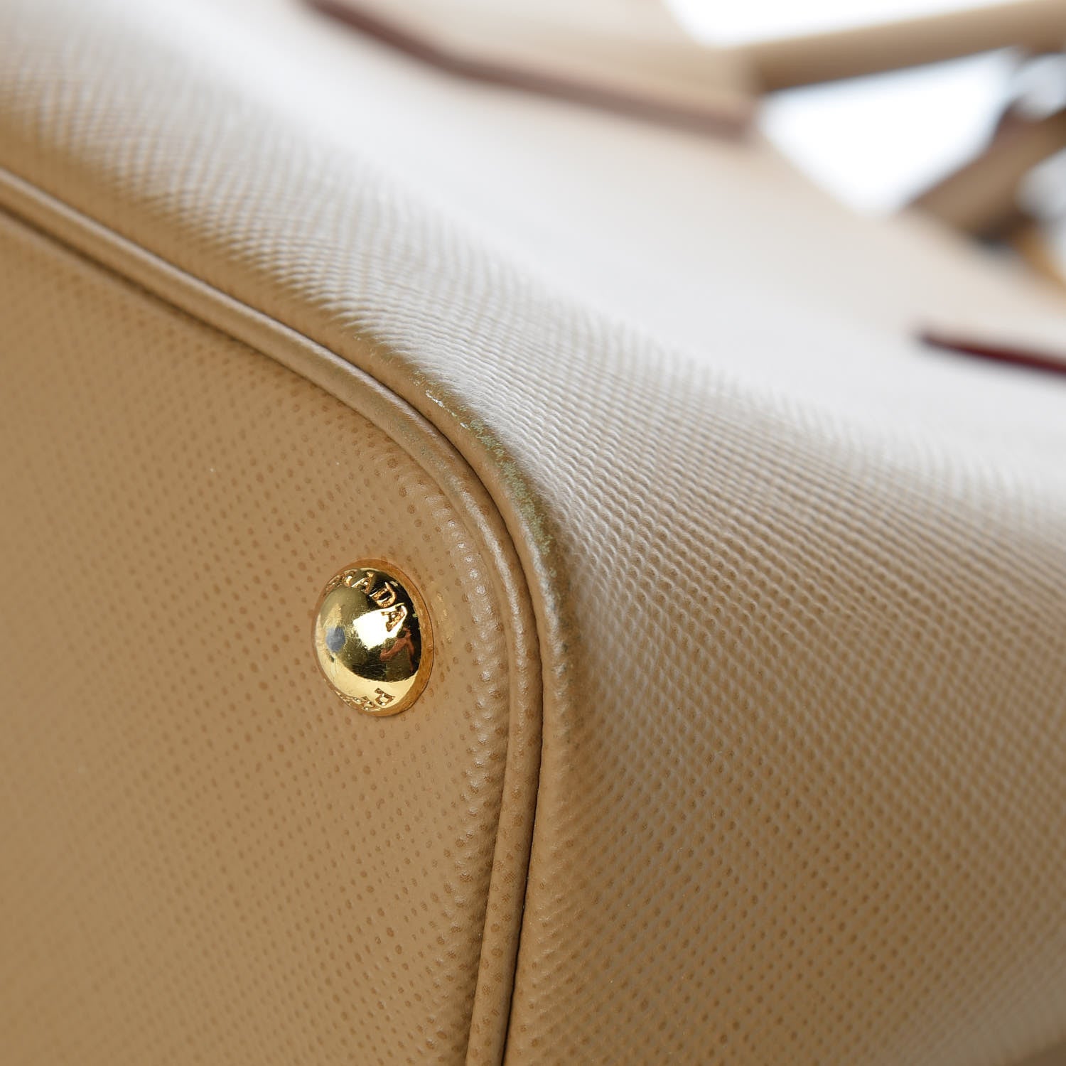 Prada Saffiano Cuir Large Double Bag Caramel Fuoco 16 of 17