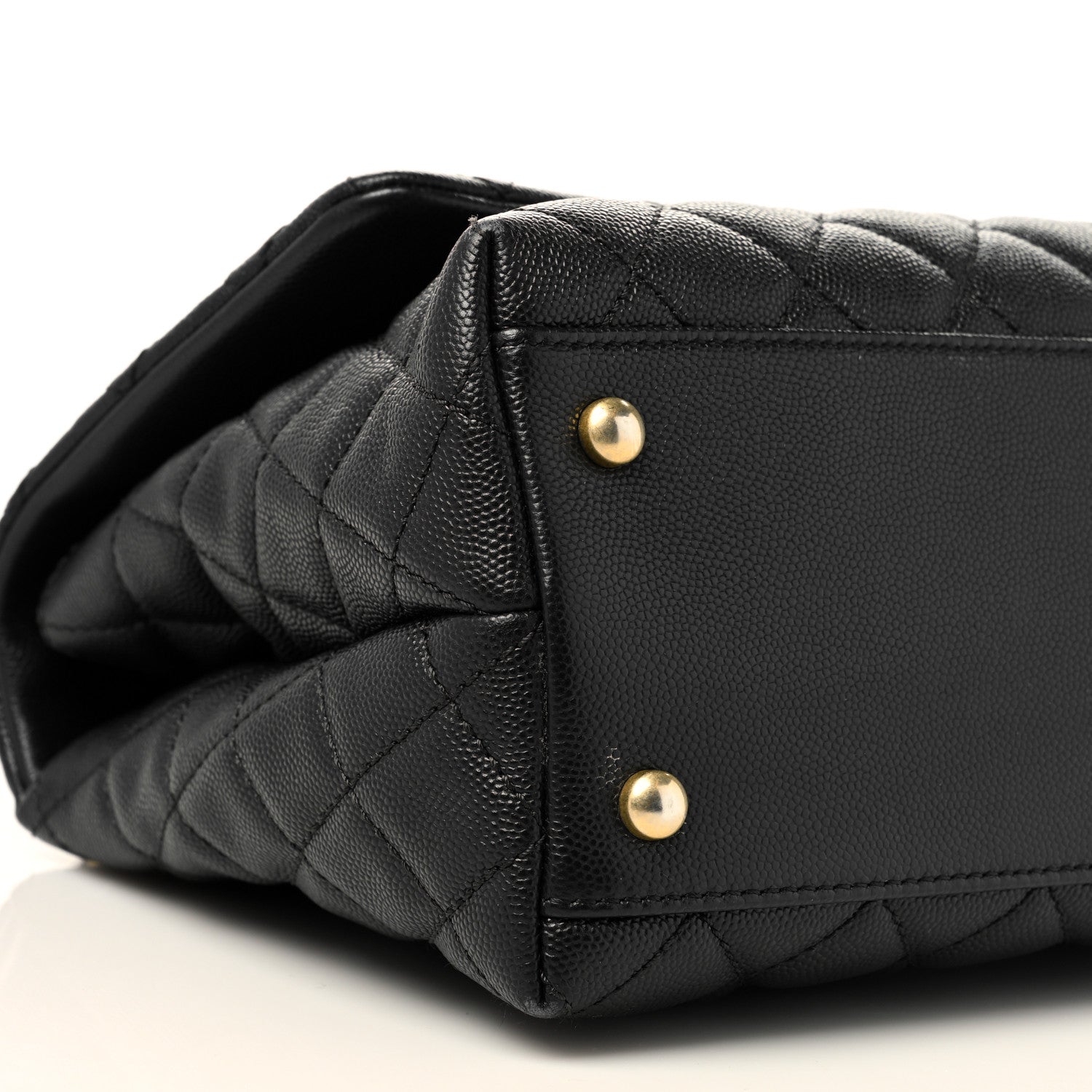 Chanel Caviar Lizard Embossed Quilted Small Coco Handle Flap Black 9 of 13