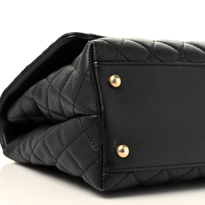 Chanel Caviar Lizard Embossed Quilted Small Coco Handle Flap Black 9 of 13