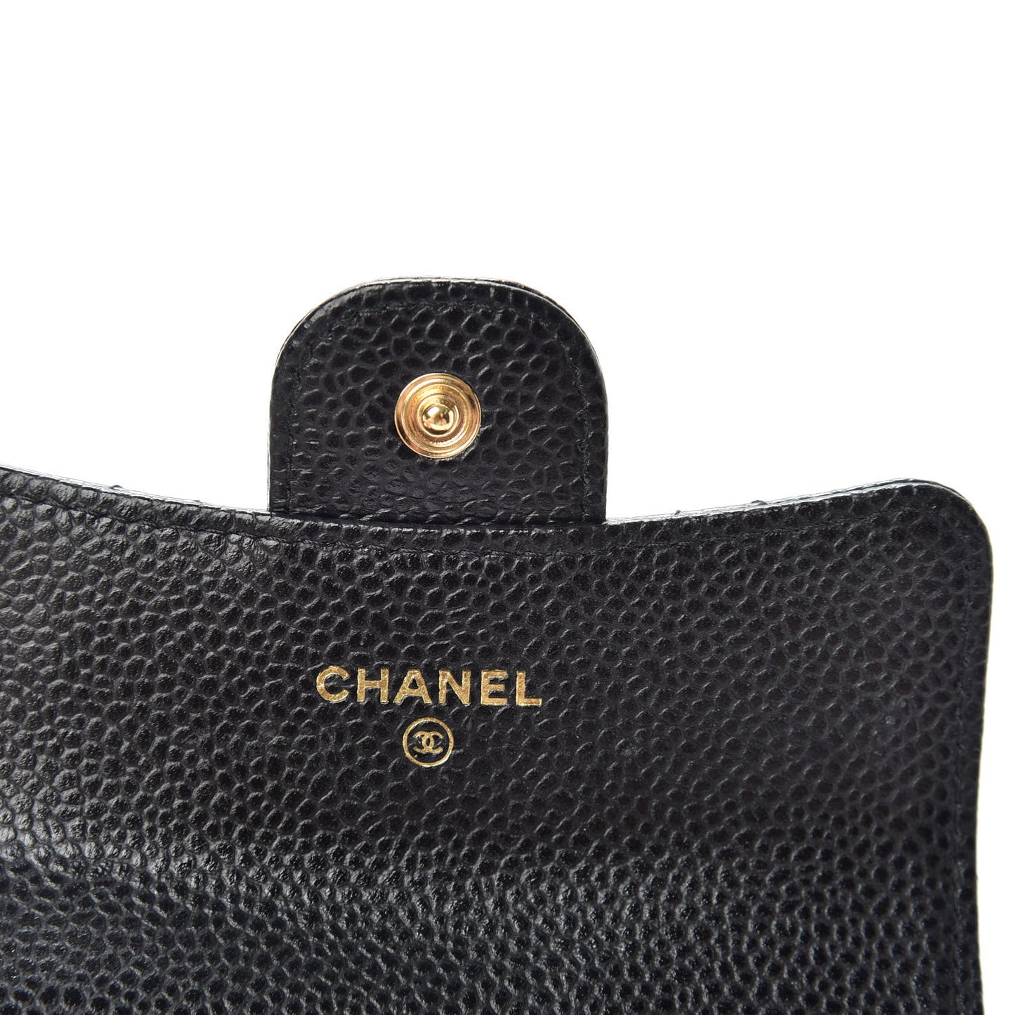 Caviar Quilted Flap Card Holder Black