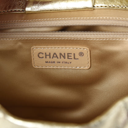 Chanel Metallic Lambskin Perforated Hollywood Accordion Flap Bag Gold 5 of 9