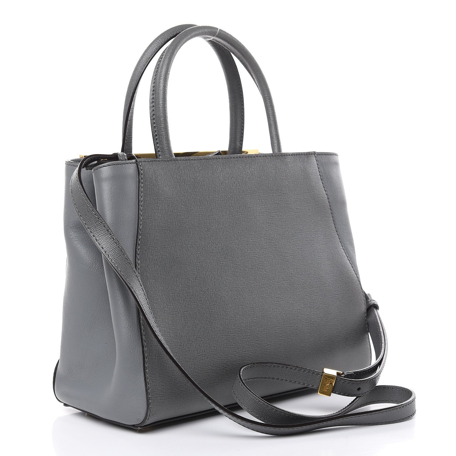 Fendi Vitello Elite Petite 2Jours Tote Grigio Grigio Chiaro 3 of 16