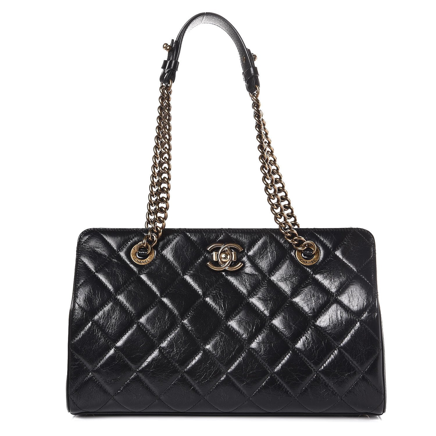 Chanel Glazed Calfskin Perfect Edge Tote Black 1 of 8