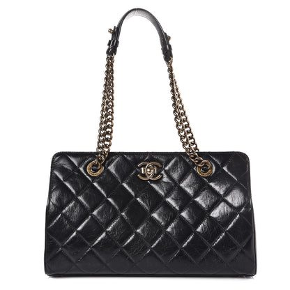 Chanel Glazed Calfskin Perfect Edge Tote Black 1 of 8