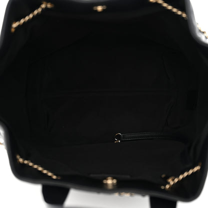 Chanel Lambskin Quilted CC Dweller Drawstring Tote Black 5 of 12