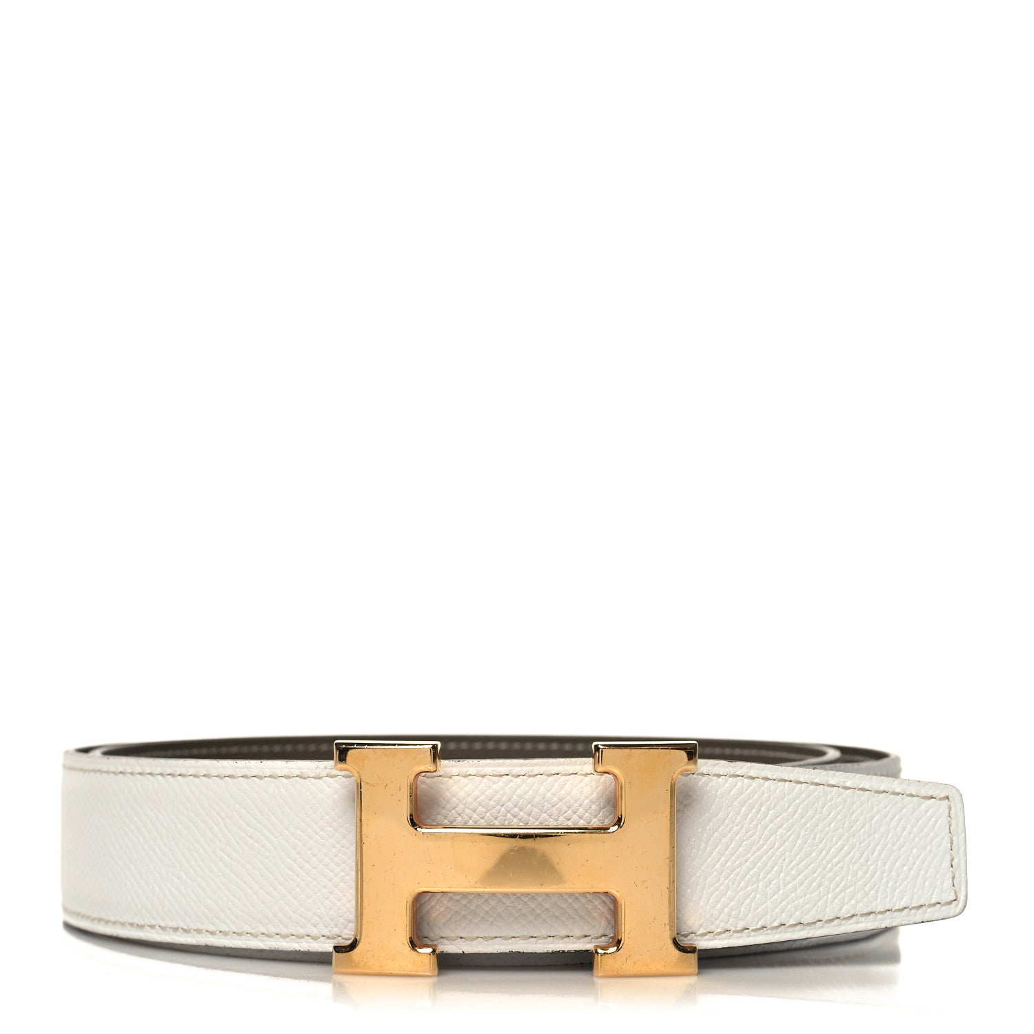 Hermes Swift Epsom 32mm H Belt 85 34 White Etoupe 1 of 6