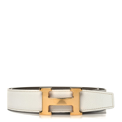 Hermes Swift Epsom 32mm H Belt 85 34 White Etoupe 1 of 6