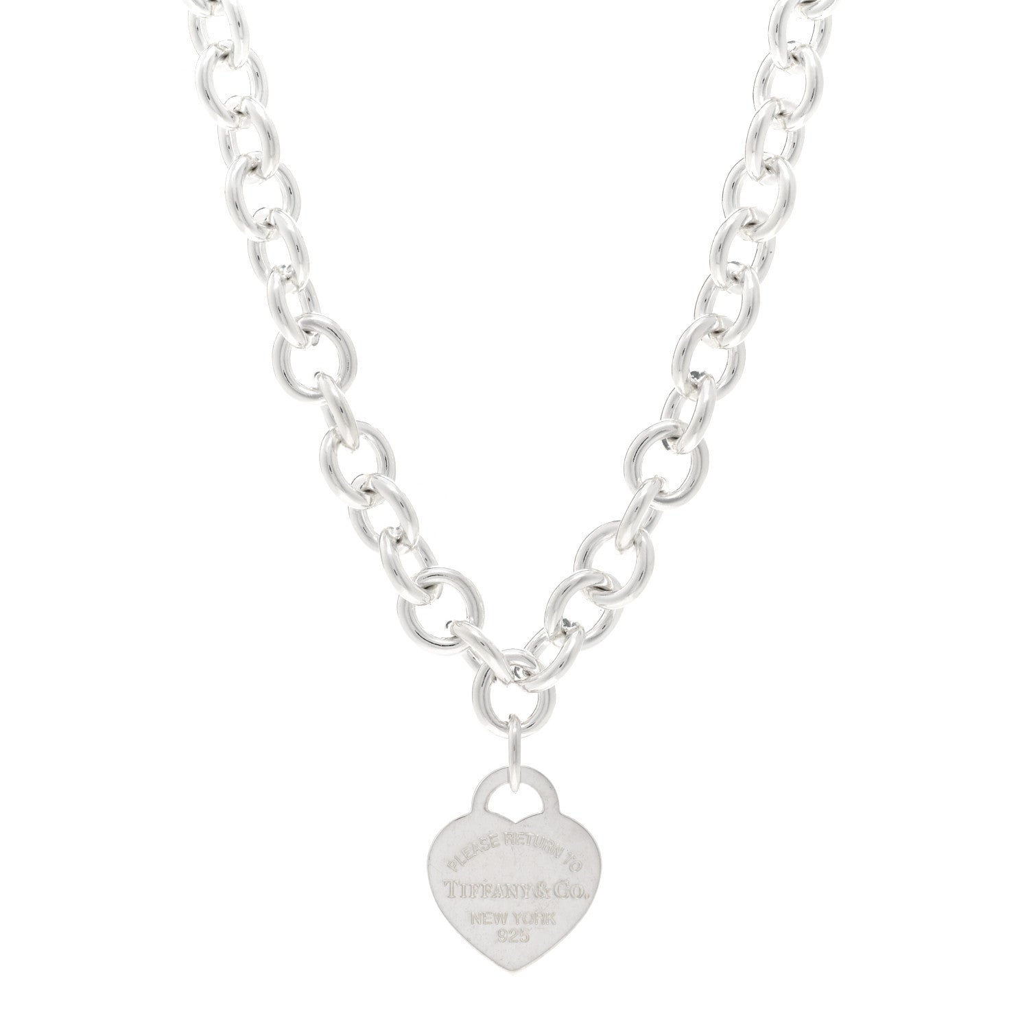 Tiffany Sterling Silver Return to Tiffany Heart Tag Pendant Necklace 1 of 4