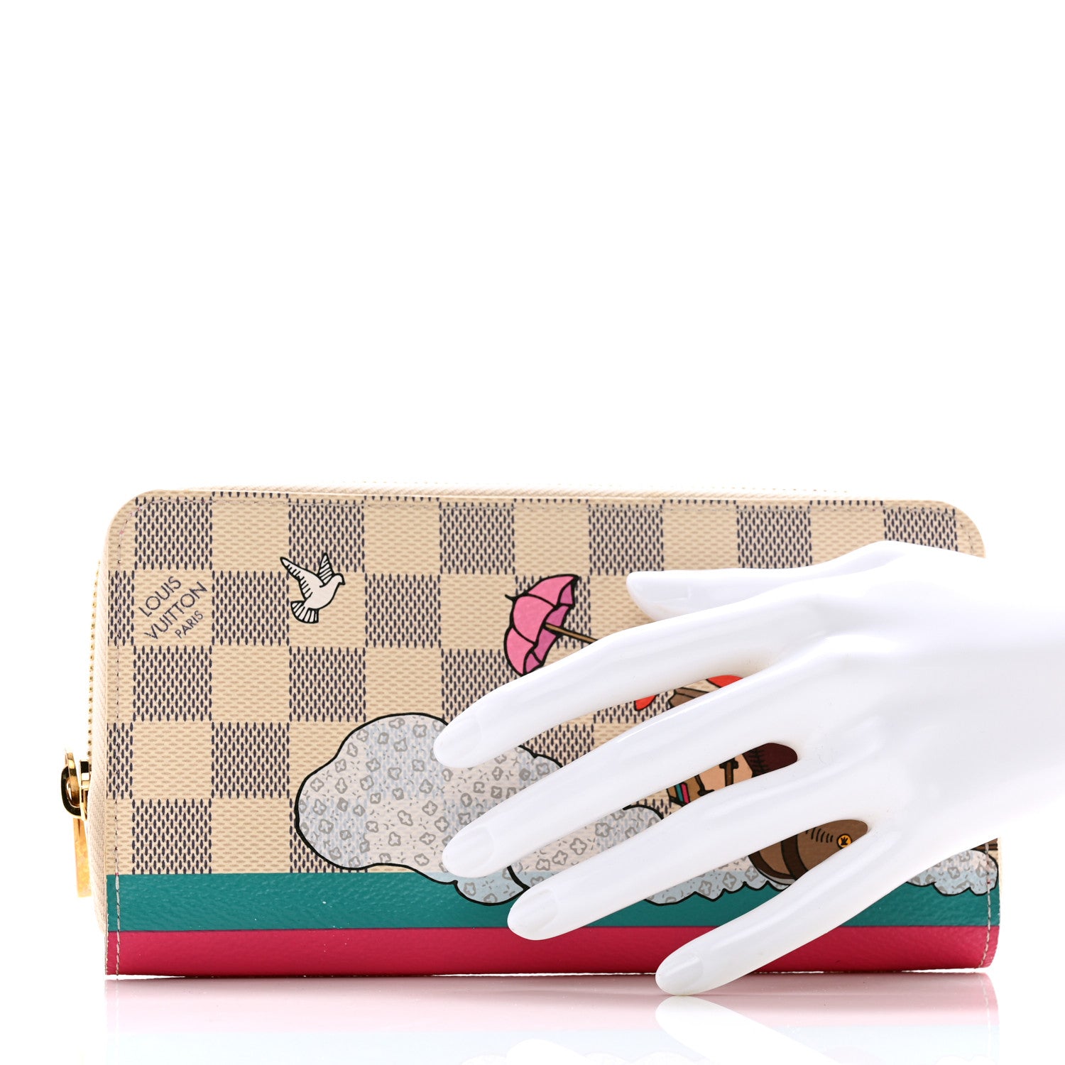 Louis Vuitton Damier Azur 2015 Christmas Animation Zippy Wallet Hibiscus 2 of 9