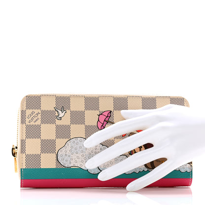 Louis Vuitton Damier Azur 2015 Christmas Animation Zippy Wallet Hibiscus 2 of 9