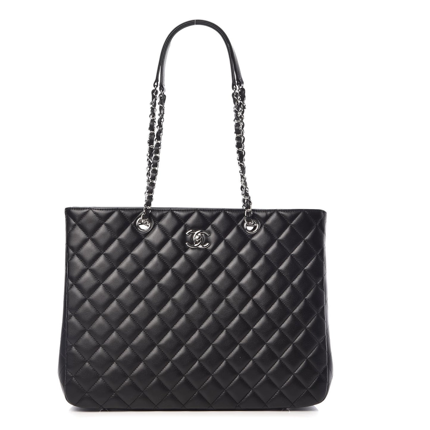 Calfskin Quilted Timeless Tote Black