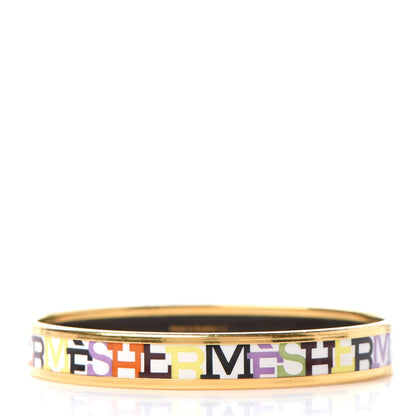 Hermes Enamel Printed Narrow Capitales Bracelet 70 3 of 5