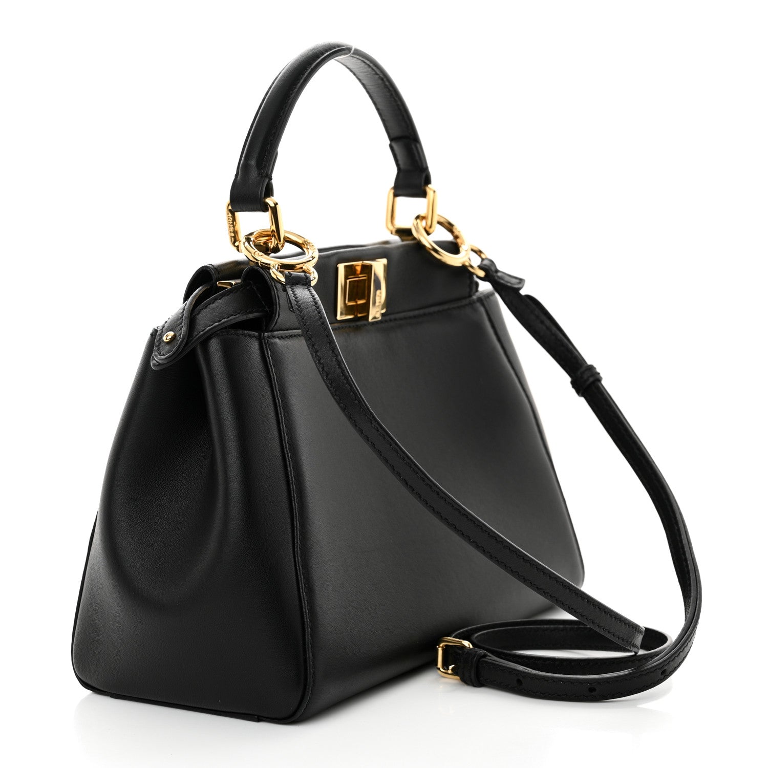 Fendi Nappa Mini Peekaboo Iconic Satchel Black 3 of 12