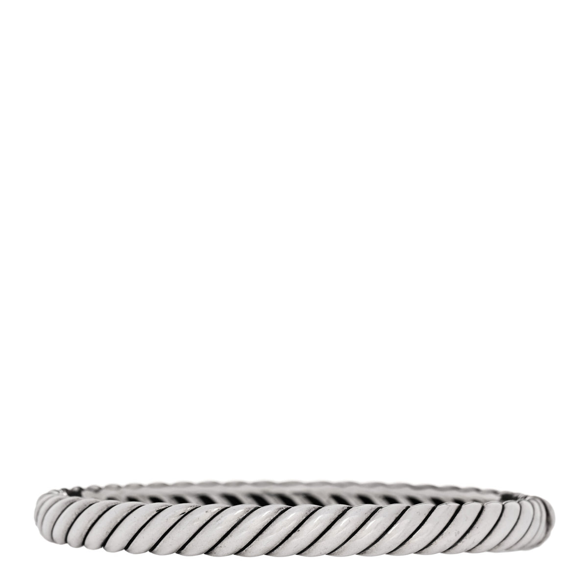 Sterling Silver 7mm Sculpted Cable Bangle Bracelet