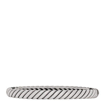 David Yurman Sterling Silver 7mm Sculpted Cable Bangle Bracelet 2 of 4